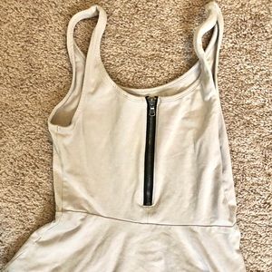 Off White/Beige Peplum Express Top